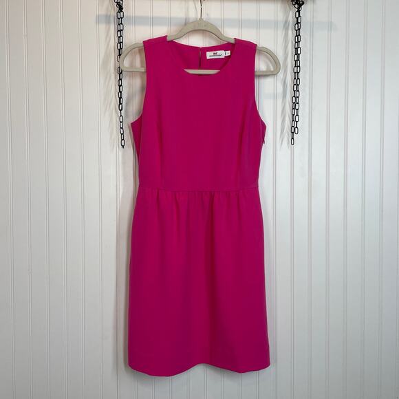 Vineyard Vines Women’s Pink Crepe Fit And Flare Sleeveless Mini Dress Size 4 - Picture 1 of 11